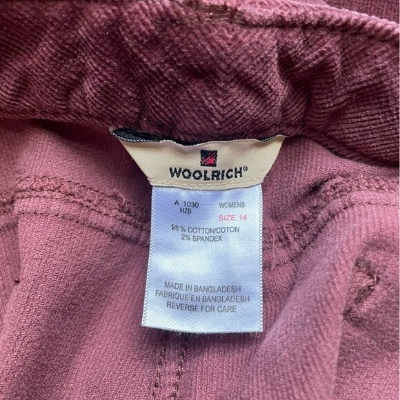 NWT Woolrich Holly Hills Stretch Corduroy Pants Brick Red Straight Leg Size 14 - Picture 8 of 11